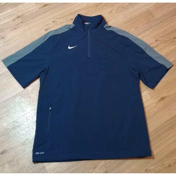 Nike Dri Fit Hot Jacket Mens Small 1/4 Zip Windbreaker Zipped Pocket Pullover - Picture 1 of 16